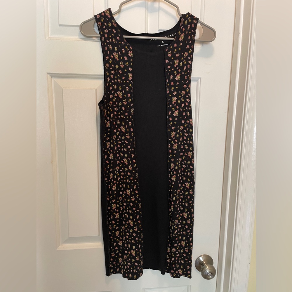 Aeropostale Black and Pink Sheath Midi Dress